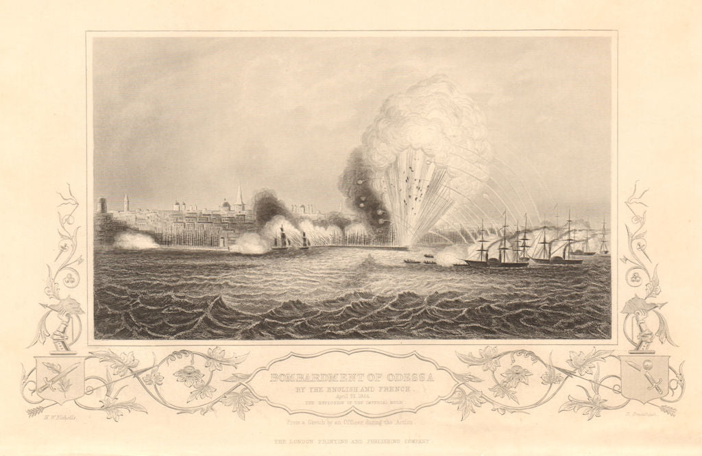 CRIMEAN WAR. Bombardment of Odessa by the English & French April 22nd 1854 1860